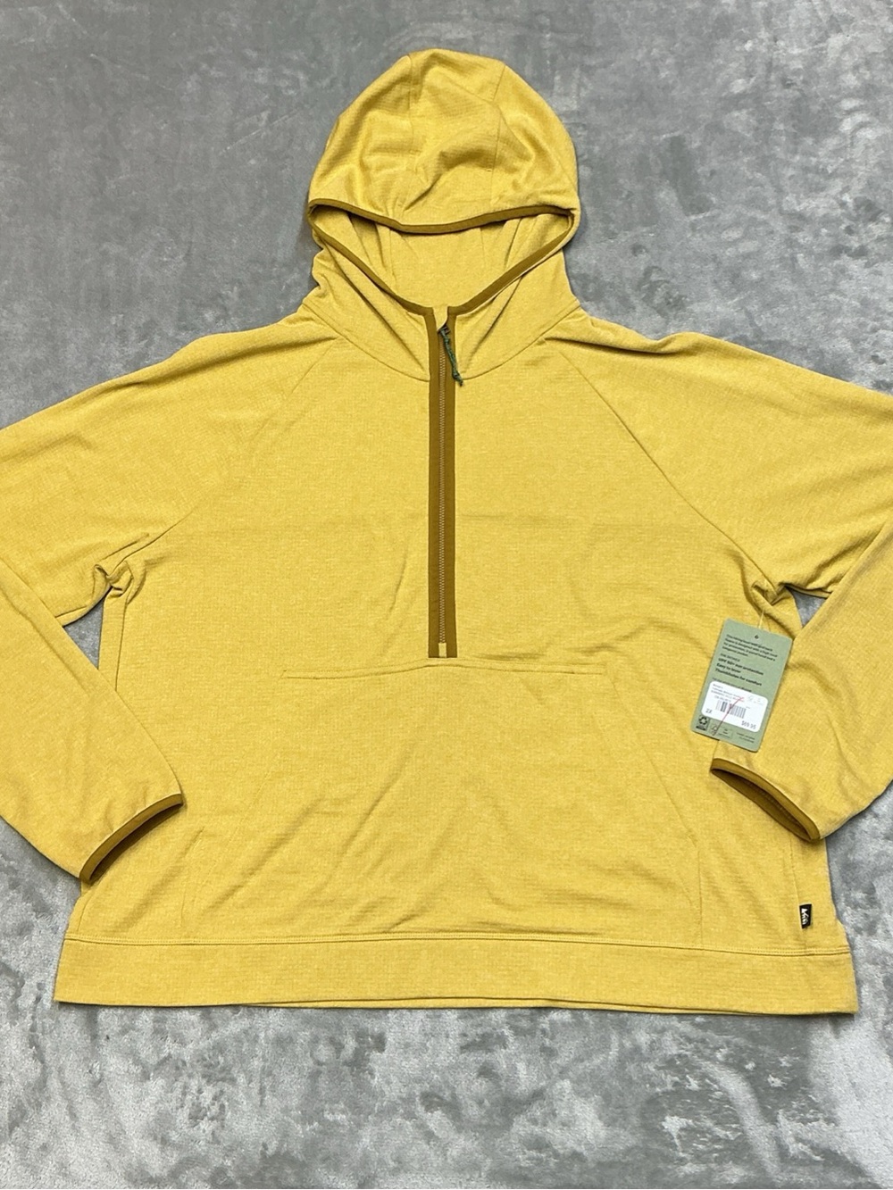 REI Trailmade Midlayer Hoodie Women’s 2X Burnished Gold Heather outdoor hike